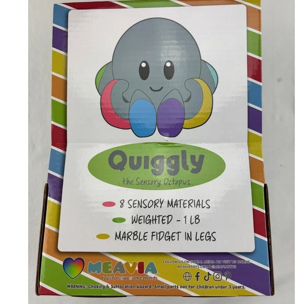Meavia Quiggly the Sensory‎ Octopus Plush Toy Weighted 1lb Marble Fidget